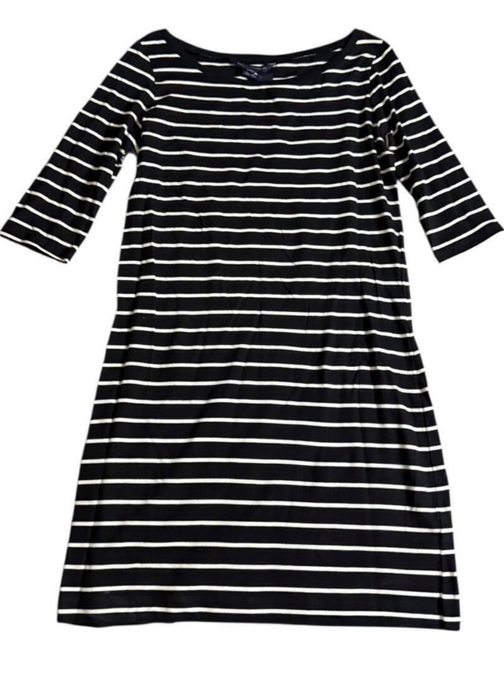 NWT French Connection Black and White Striped Boatneck Dress size 10